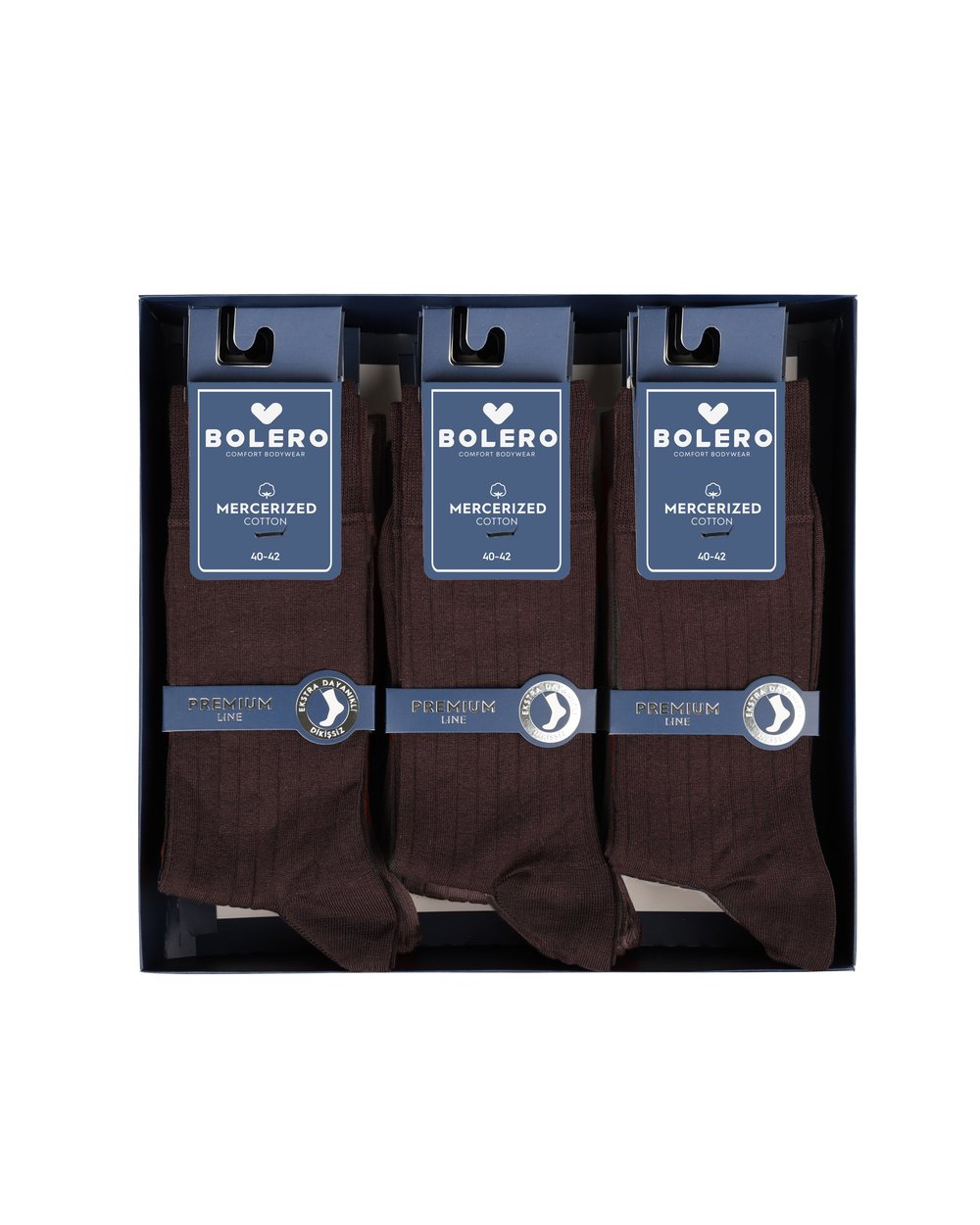 Erkek Premium Dikişsiz Merserize 12li Çorap Kahverengi