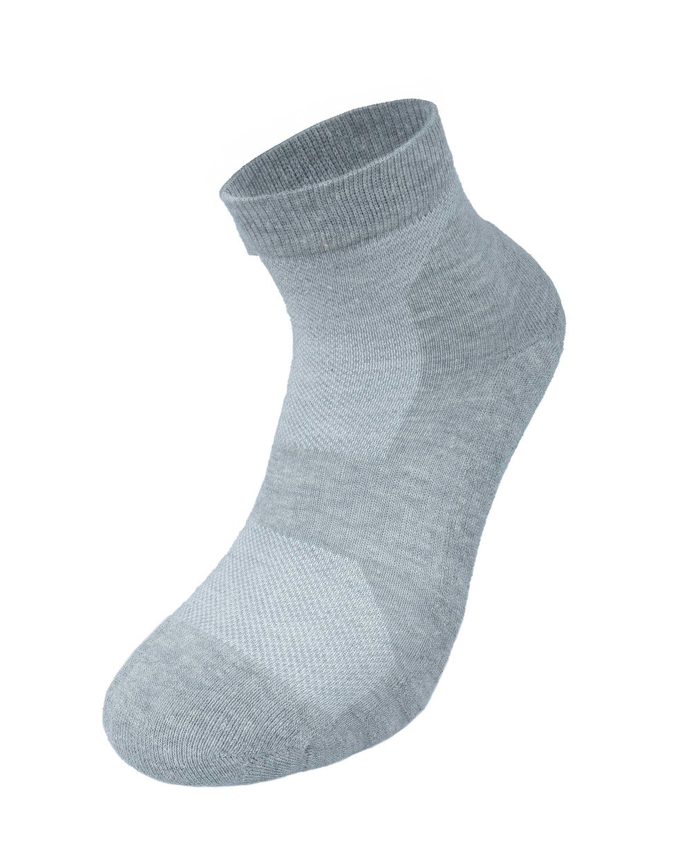 Unisex Dikişsiz Taban Havlu 12li Kısa Spor Çorap Gri