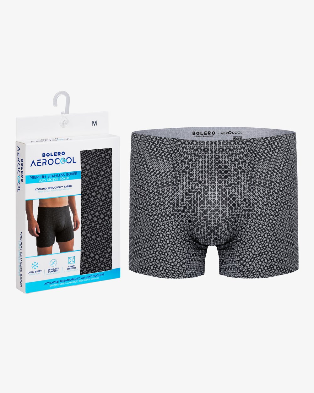 Aerocool Erkek Dikişsiz Boxer Antrasit Baskılı