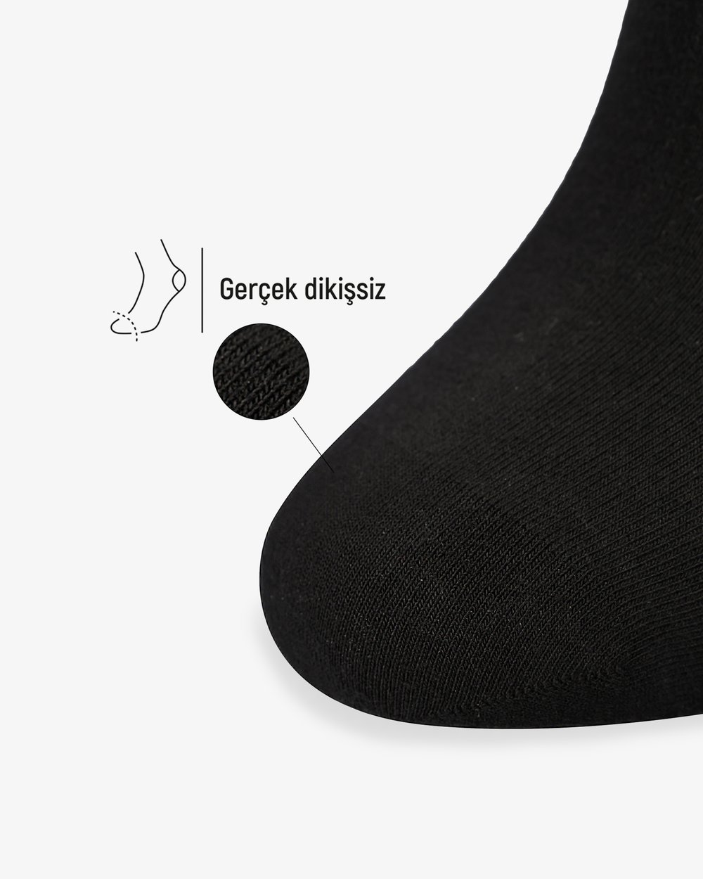 Erkek Premium Dikişsiz Roll Top Lastiksiz 12li Bambu Çorap Siyah