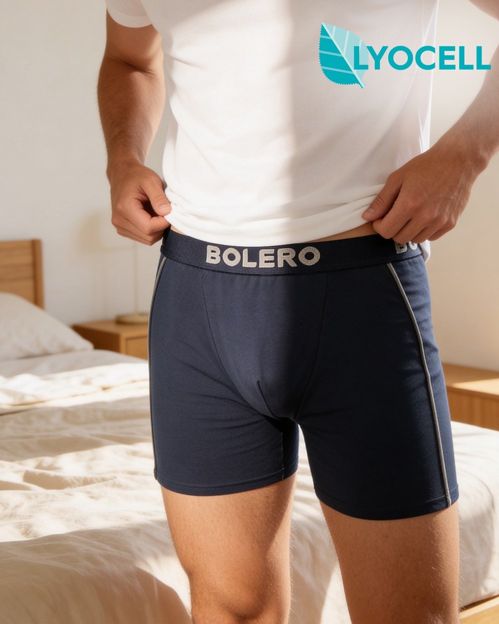Erkek Premium Lyocell Boxer Lacivert