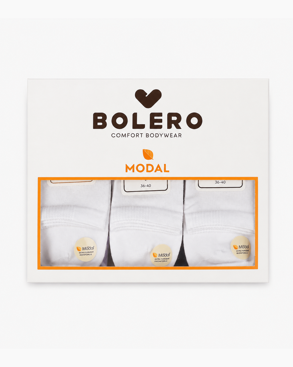 Toptan Kadın 12li Premium Modal Çorap Beyaz-B86