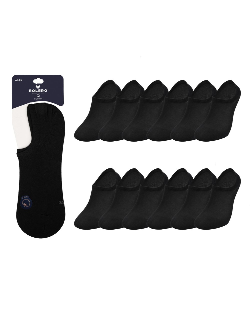 Unisex Premium Dikişsiz Görünmez 12li Çorap Siyah