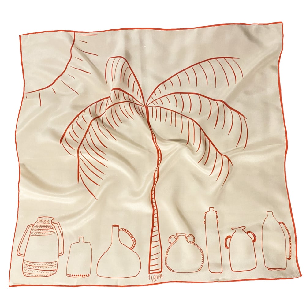 Pottery silk Scarf