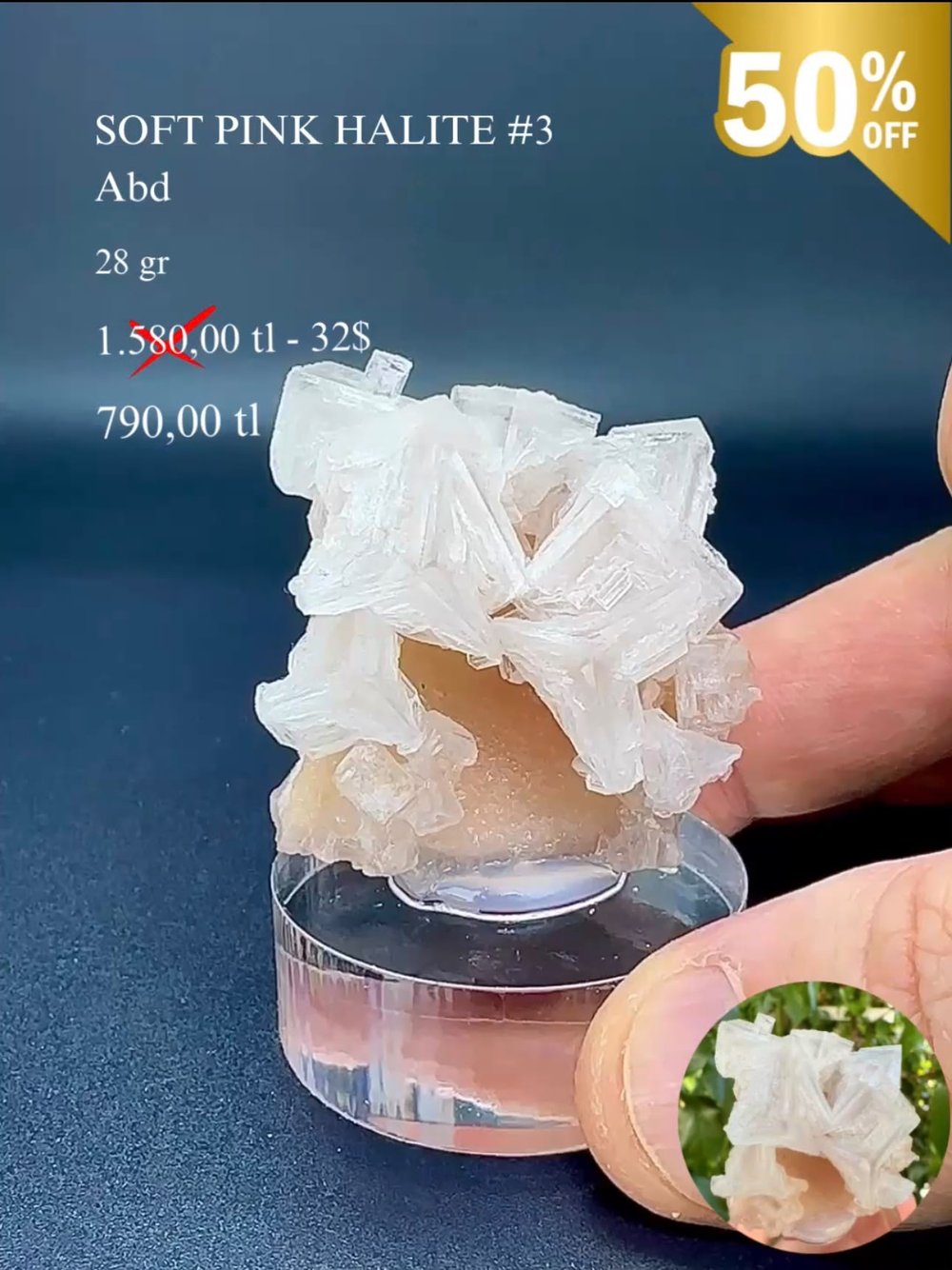 AÇIK PEMBE HALİT 28 GR.