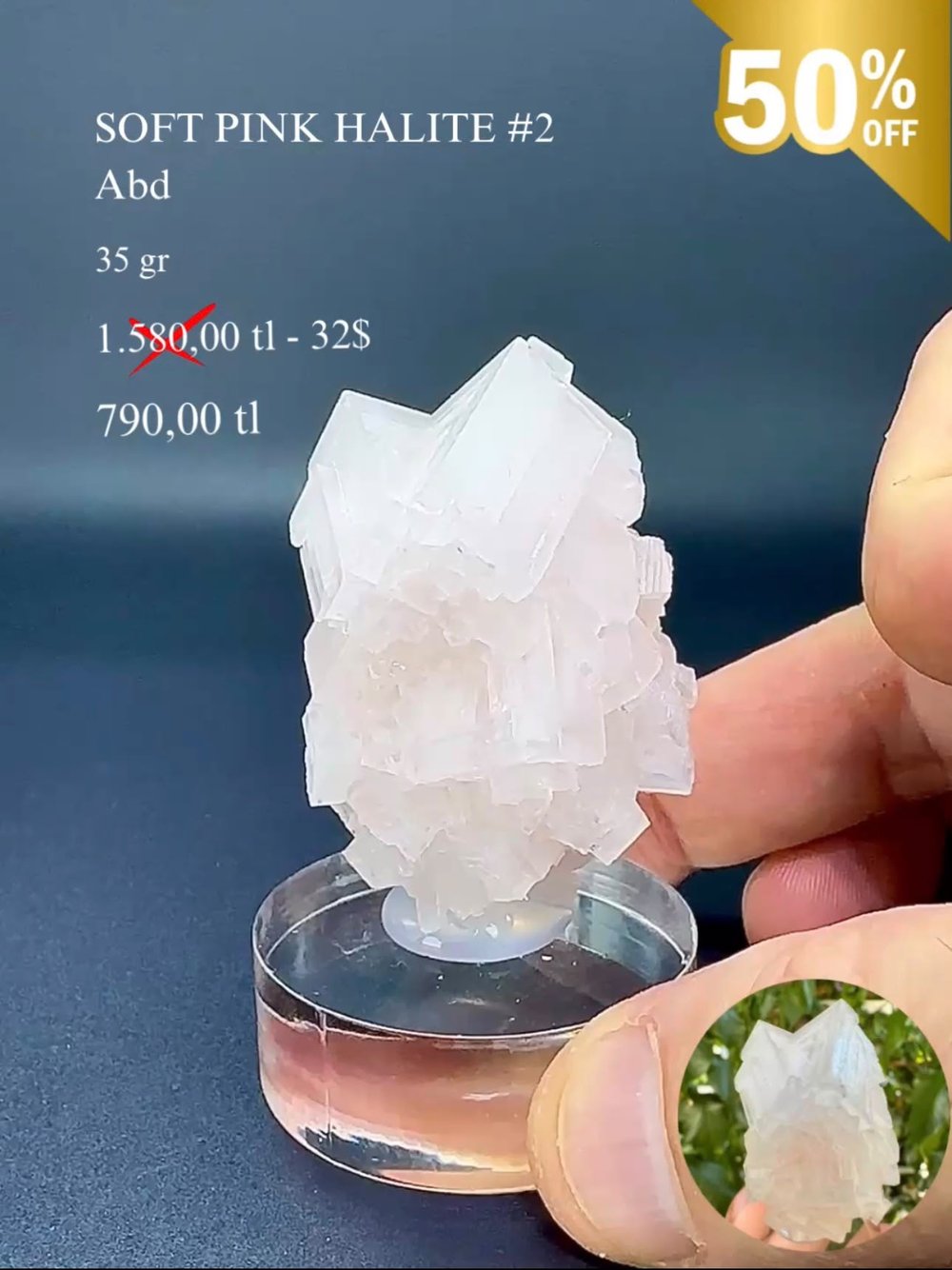 AÇIK PEMBE HALİT 35 GR.