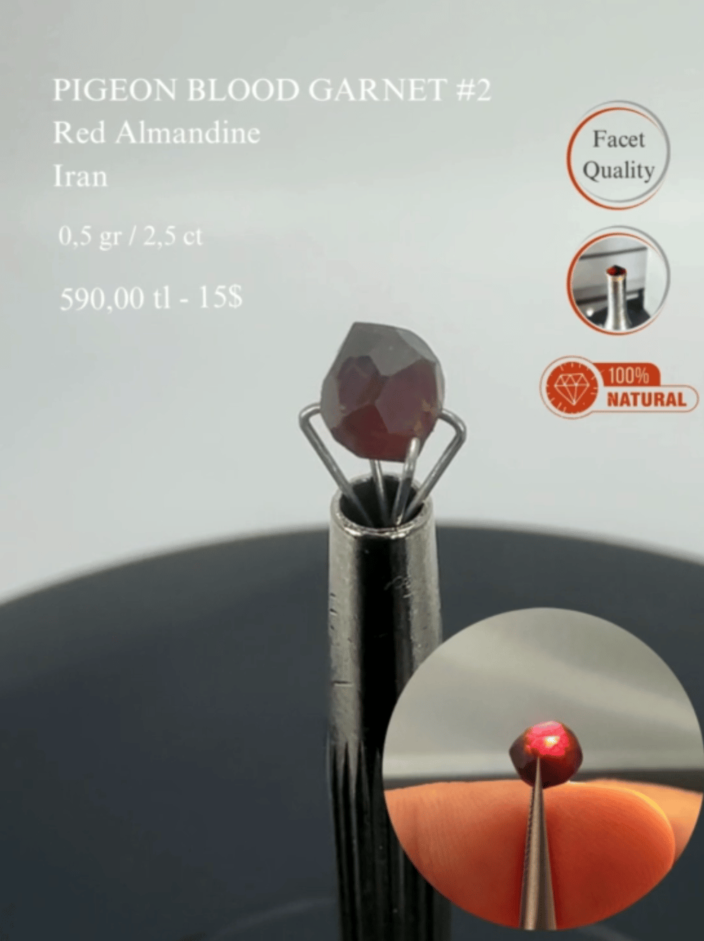 GÜVERCİN KANI GARNET 0,5 GR.