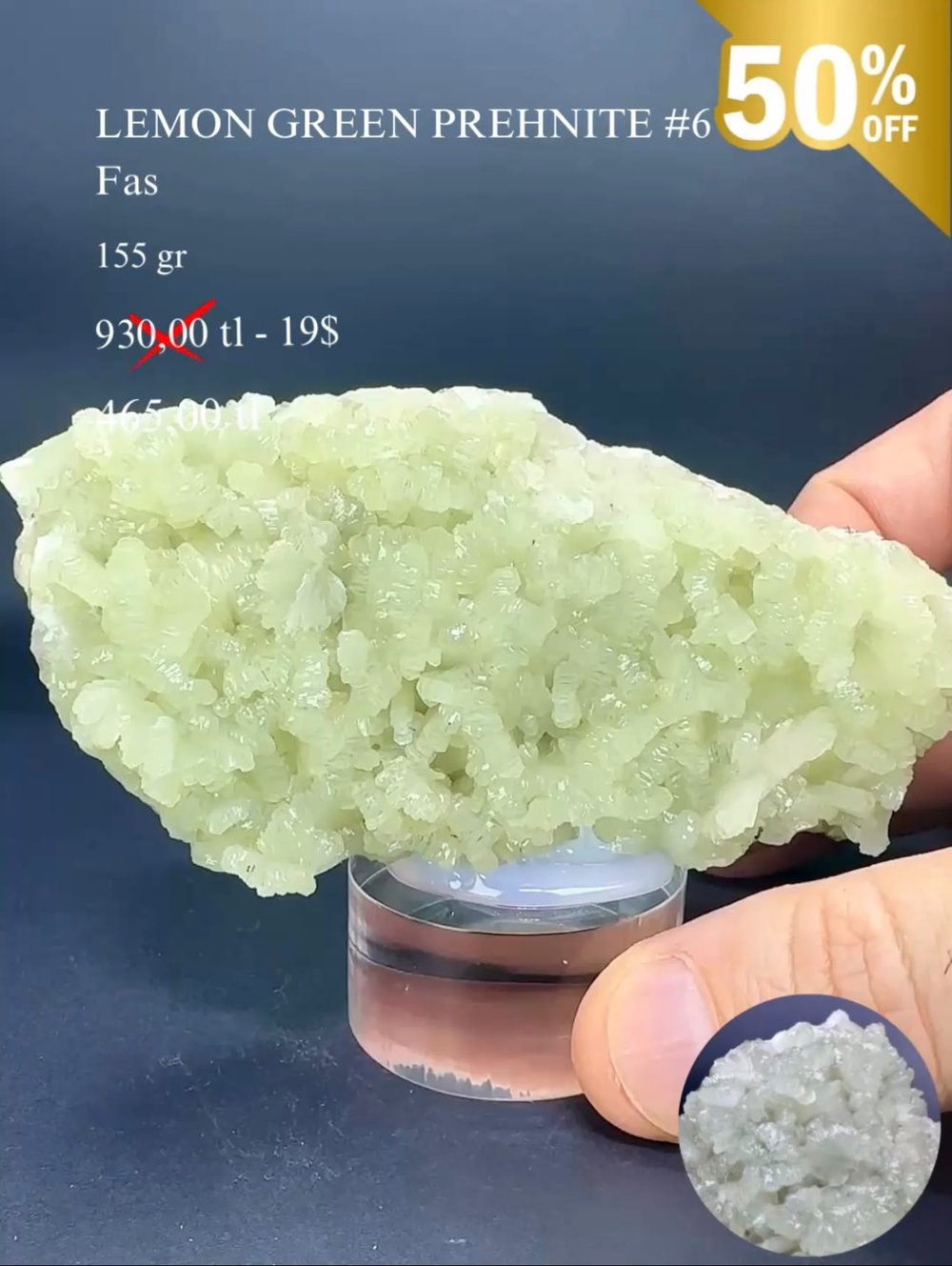 LİMON YEŞİLİ PREHNİT 155 GR.