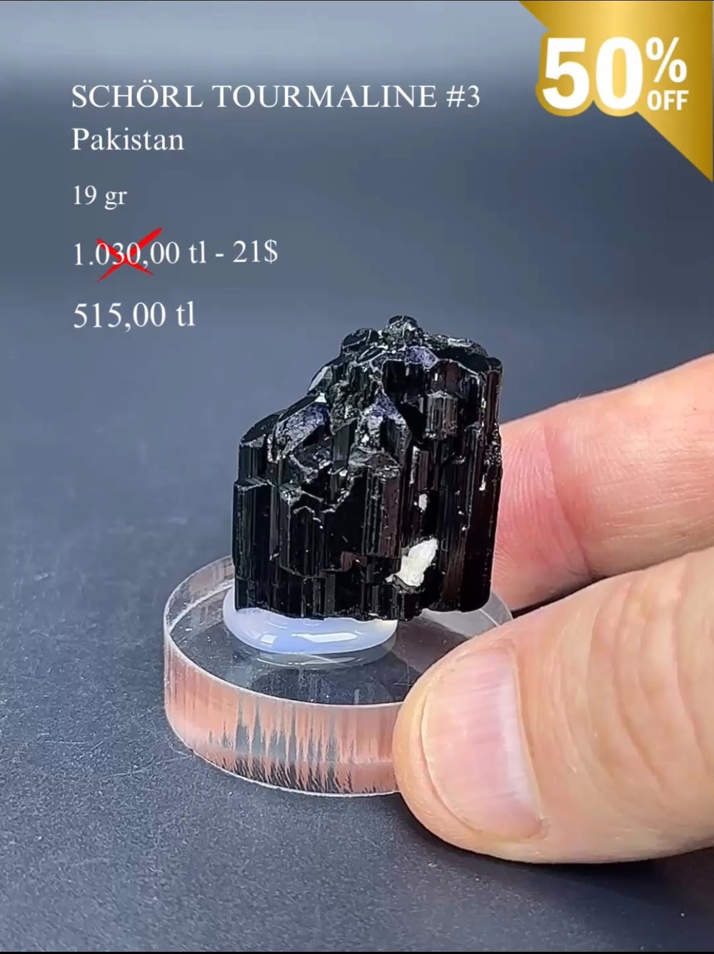 SCHORL TURMALINE 19 GR.