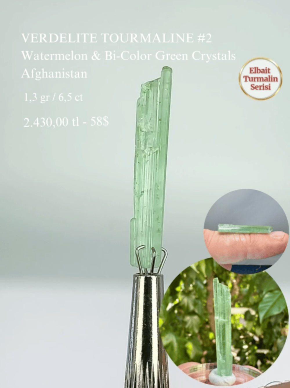 VERDELİT TURMALİN 1,3 GR.