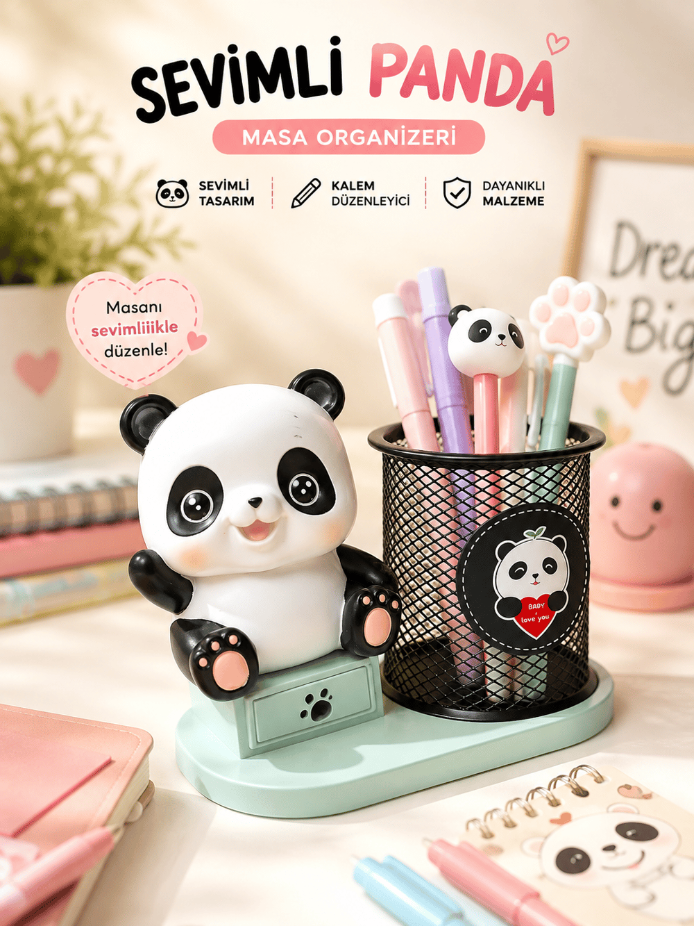 FİLE BİBLO KALEMLİK PANDA