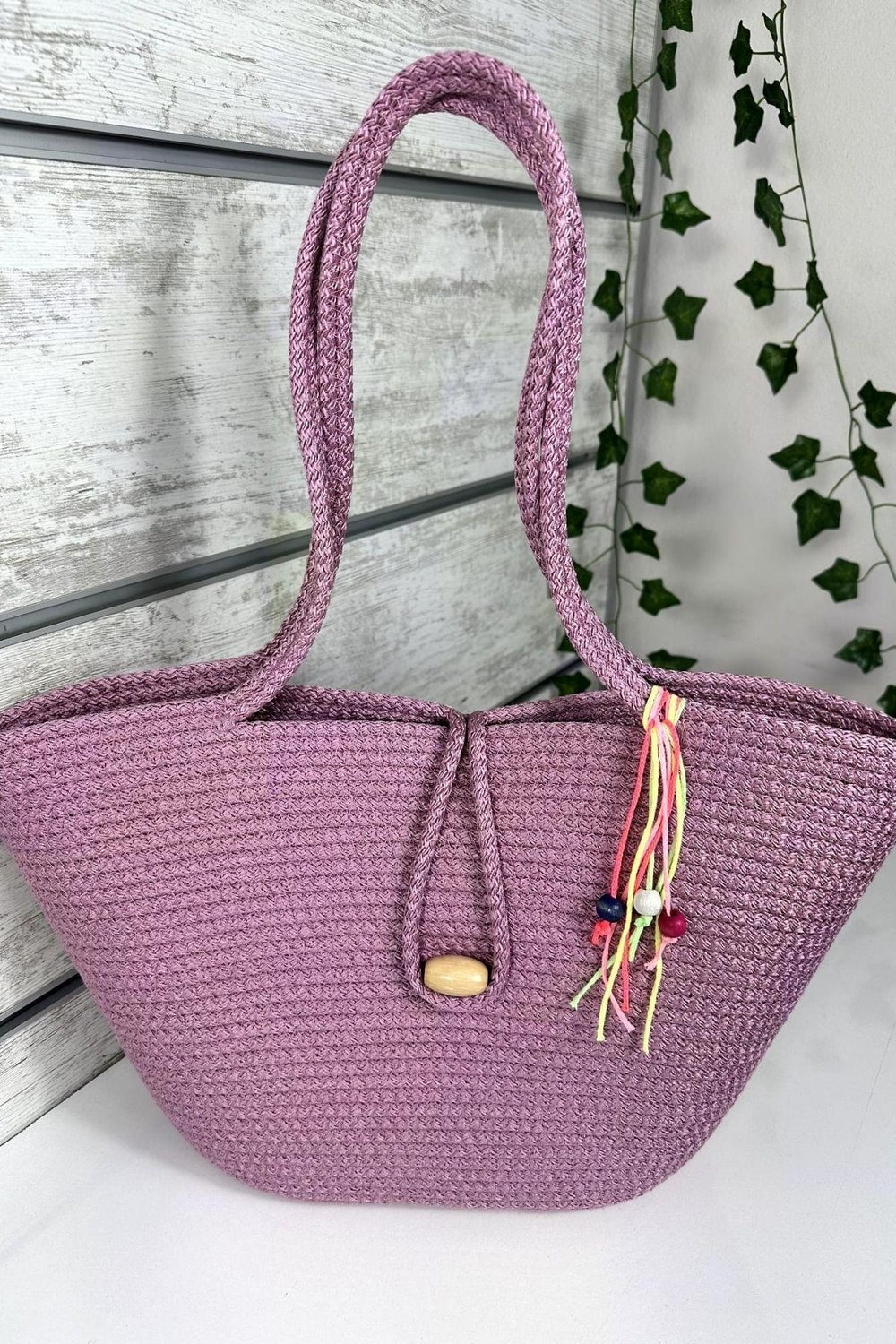 Bella Notte Pembe Kadın El Yapımı Günlük/Plaj Çantası 8001