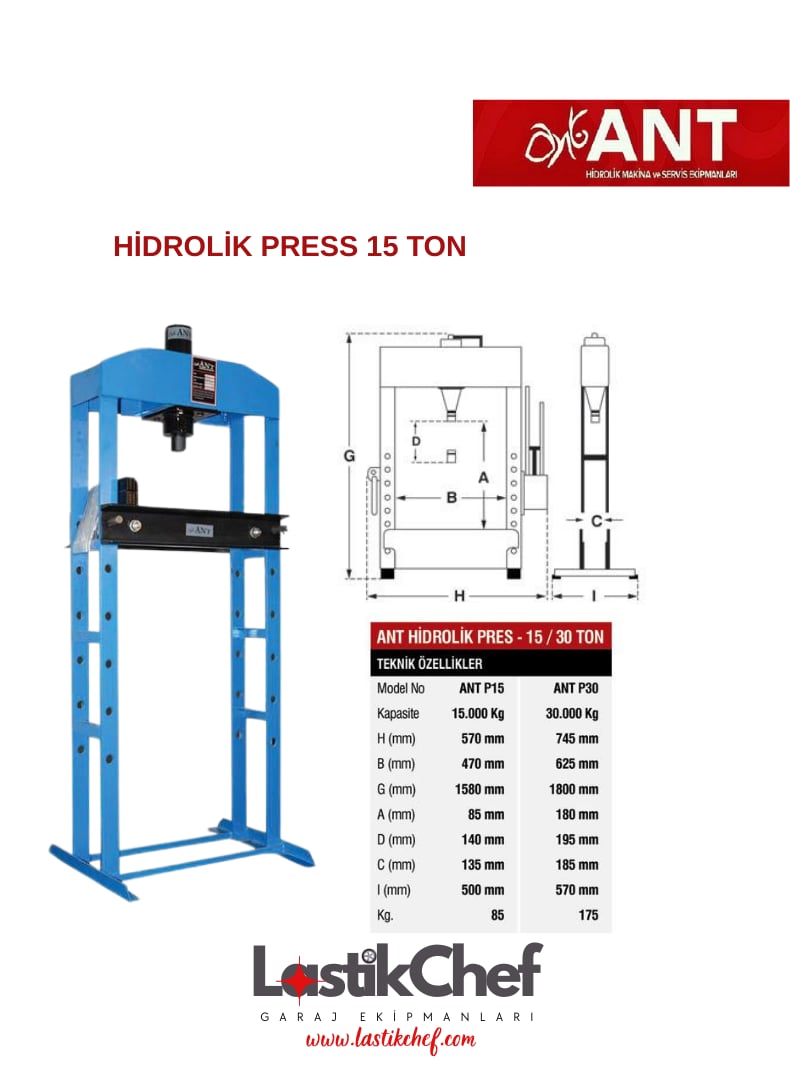 ANT 15 Ton Hidrolik Press