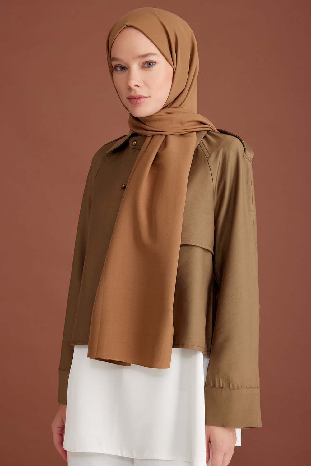 Belli Fresh Düz Tensel Camel Floransa Şal-5003501
