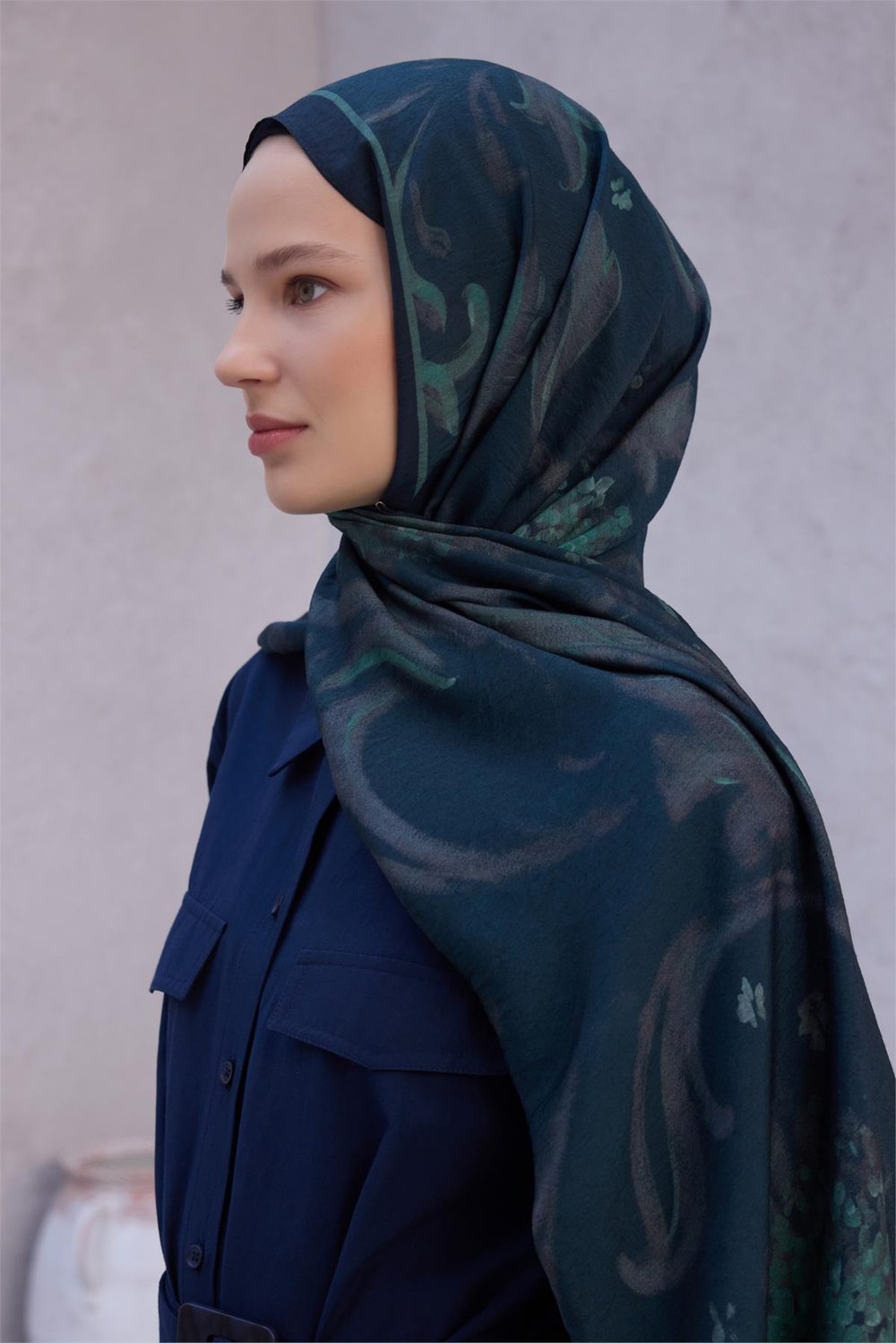 Belli Fresh Çiçek Desen Nefti Lena Şal 1724 - 33