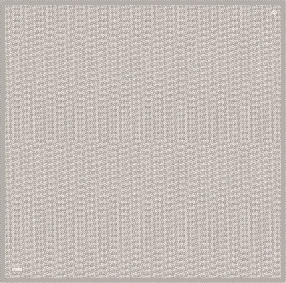 Bej Klasik Desen %100 Twill İpek Eşarp 4317-05