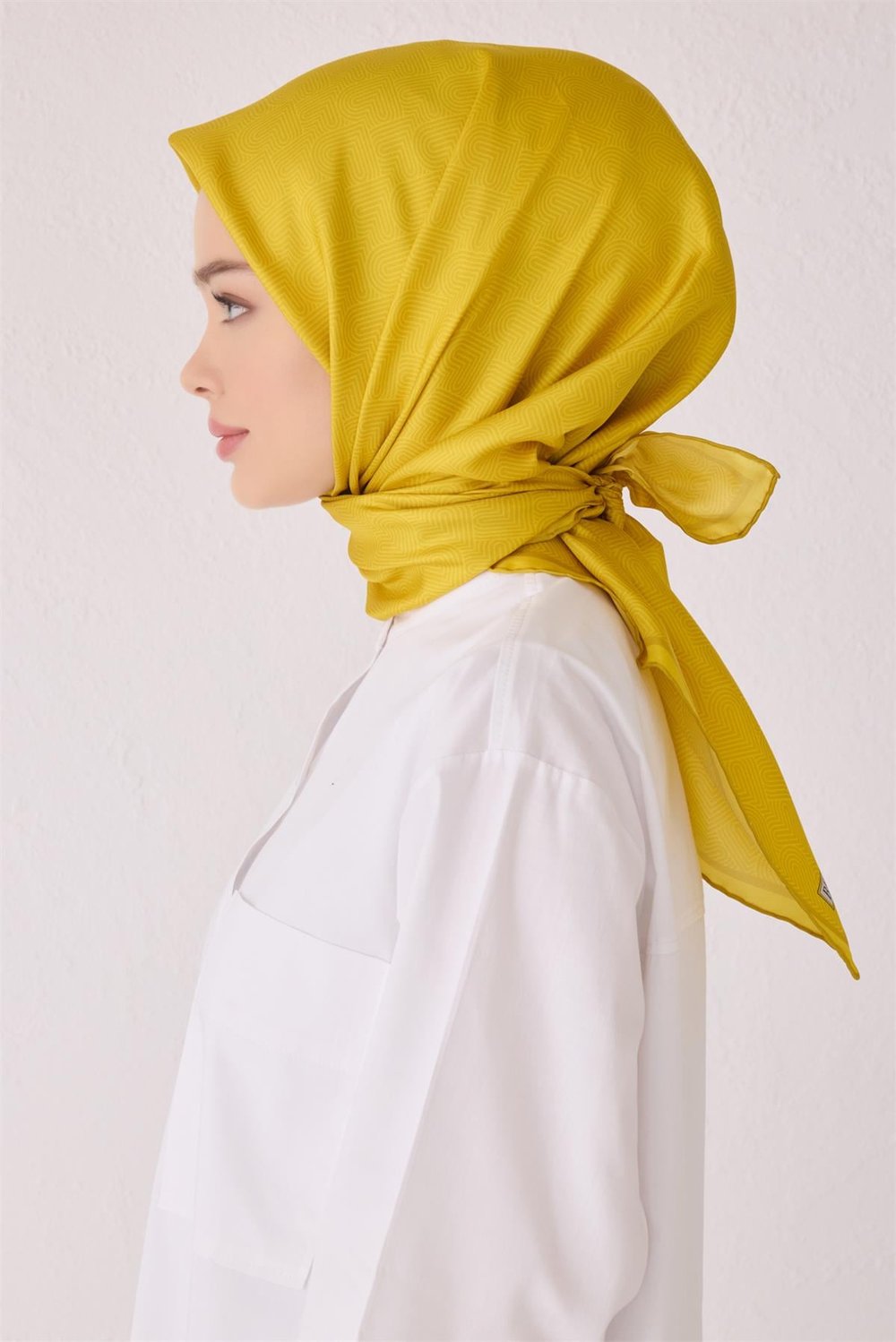 BELLİ GEOMETRİK DESEN İPEK EŞARP 4055D (TWİLL)-84