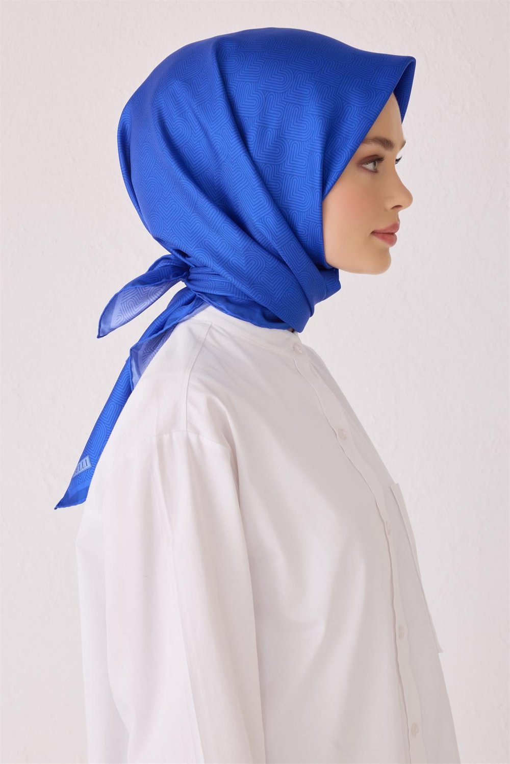 BELLİ GEOMETRİK DESEN İPEK EŞARP 4055D (TWİLL)-86