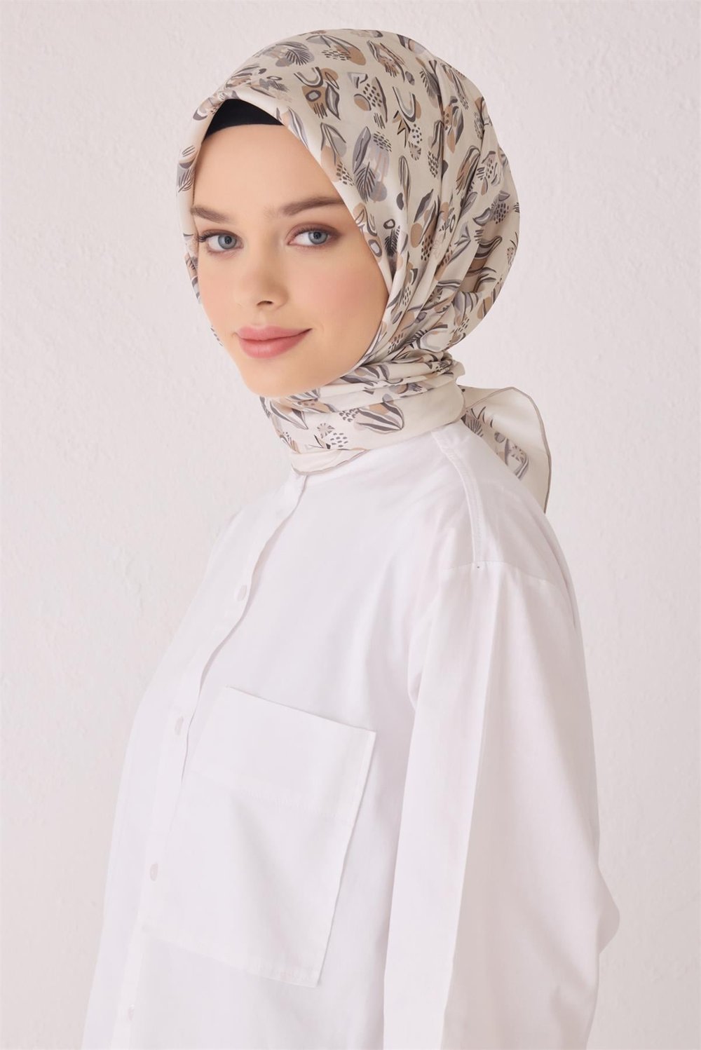 BELLİ OBJE DESEN İPEK EŞARP 4057D (TWİLL)-86