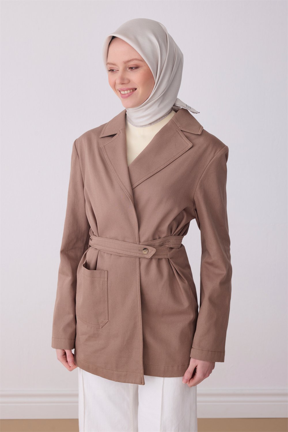 Çok Renkli Klasik Desen %100 Twill İpek Eşarp 4305-53