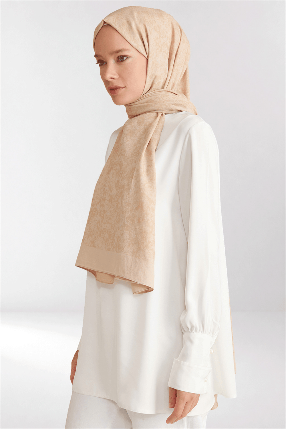 Belli Fresh Bulut Desen Bej Siena Şal 1 - 21005