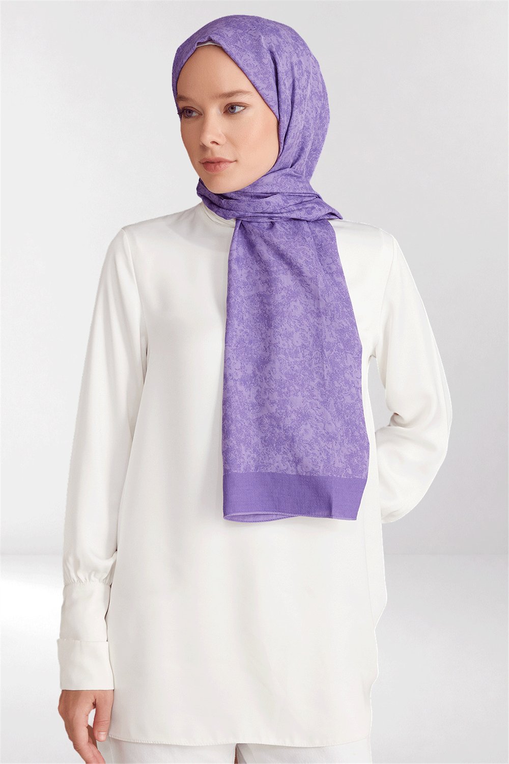 Belli Fresh Bulut Desen Mor Siena Şal 1 - 21085