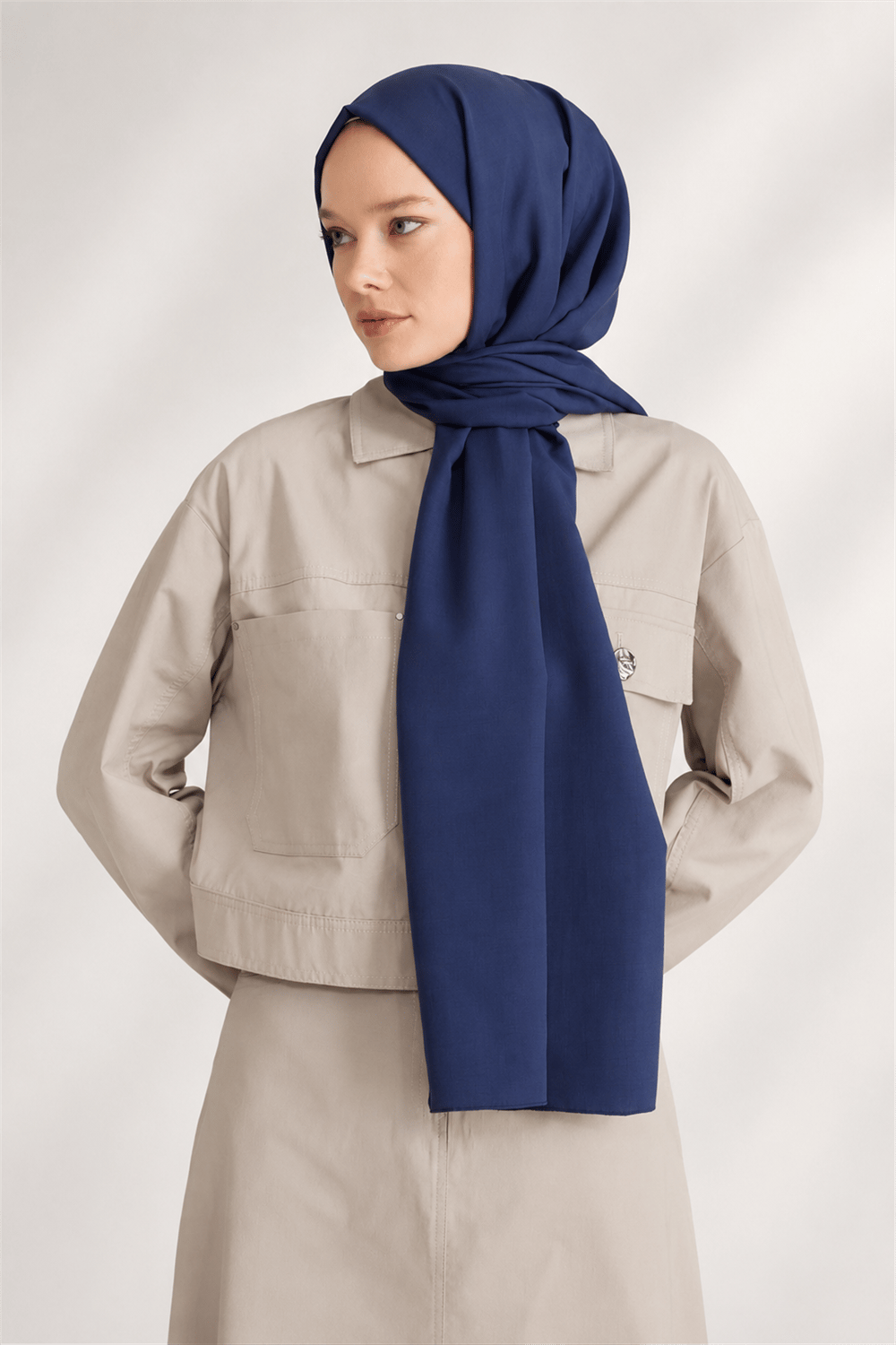 Belli Fresh Düz Tensel Lacivert Floransa Şal - 3007223