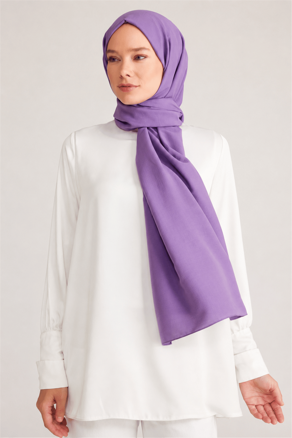 Belli Fresh Düz Tensel Lila Floransa Şal - 3007233