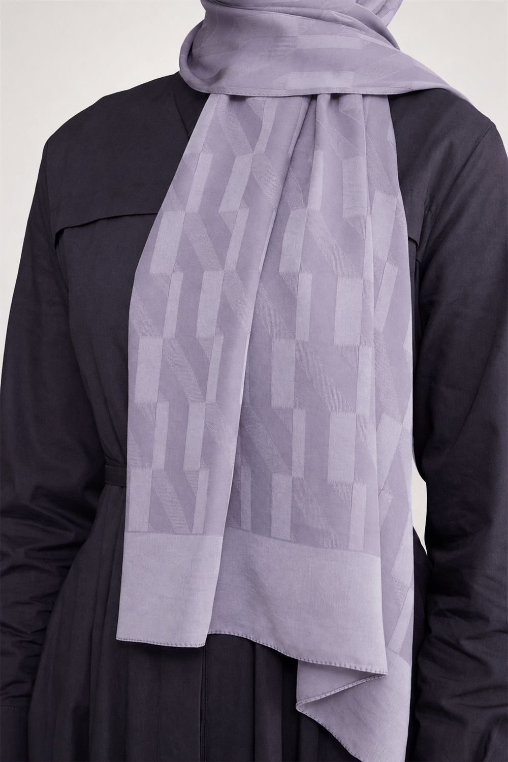 Belli Fresh Geometrik Desen Açık Lila Capri Şal 3 - 247780