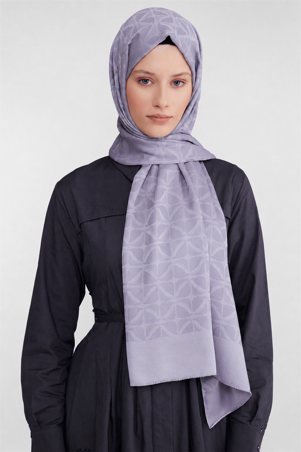 Belli Fresh Geometrik Desen Açık Lila Capri Şal 1 - 247780