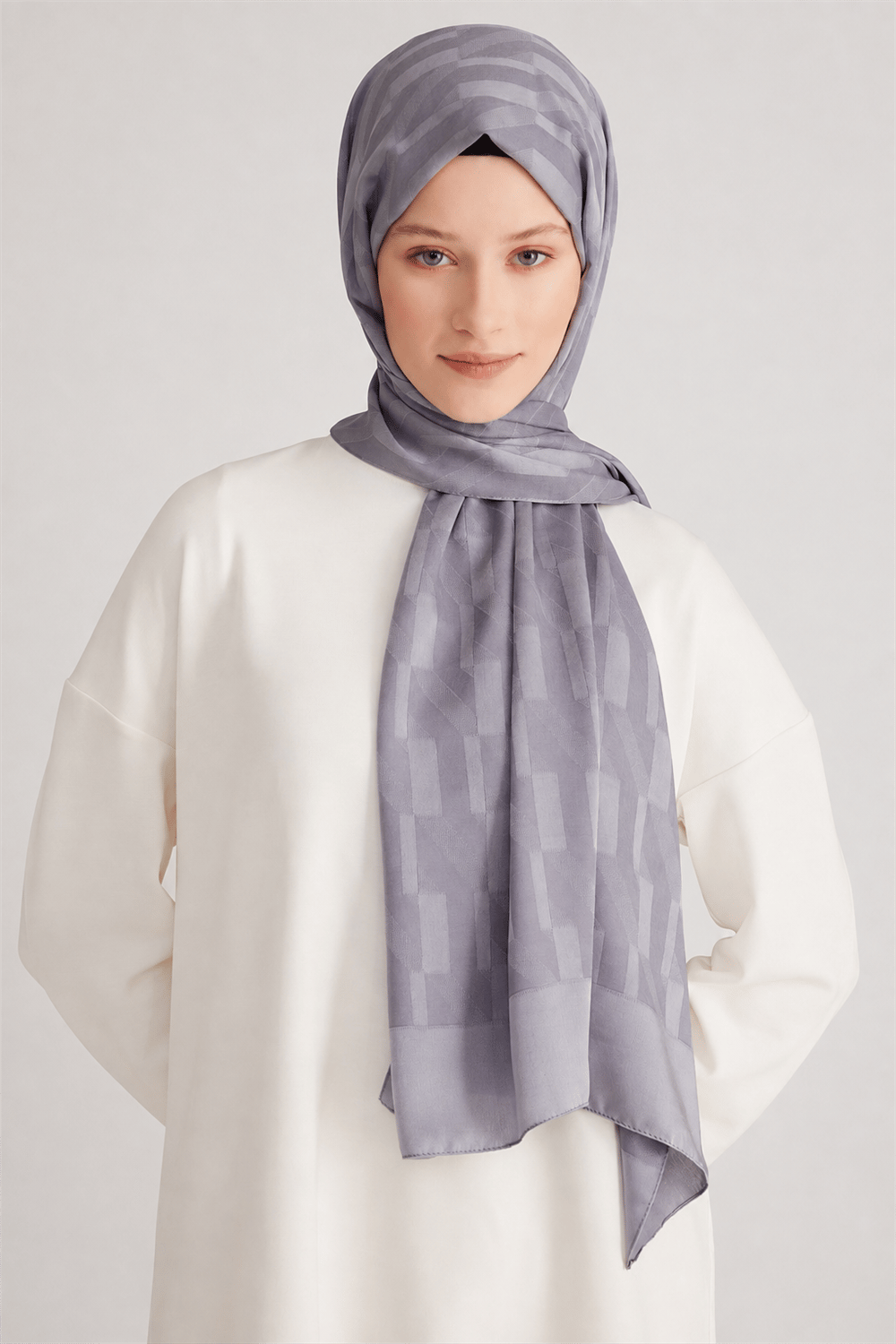 Belli Fresh Geometrik Desen Gri Capri Şal 3 - 247779