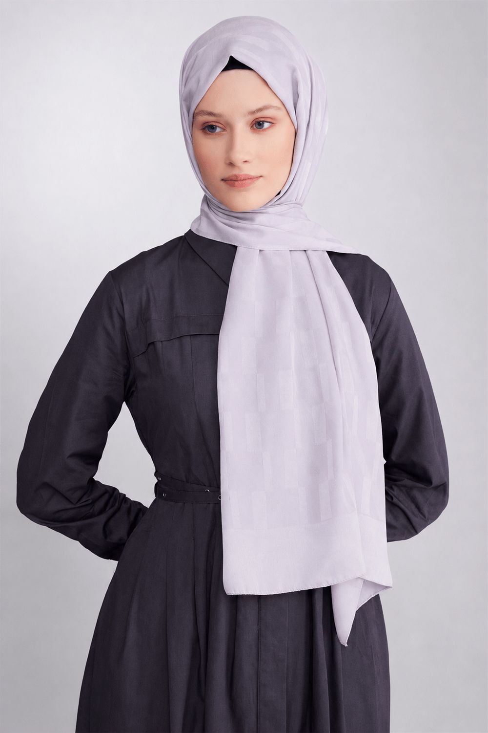 Belli Fresh Geometrik Desen Gümüş Capri Şal 3 - 247781