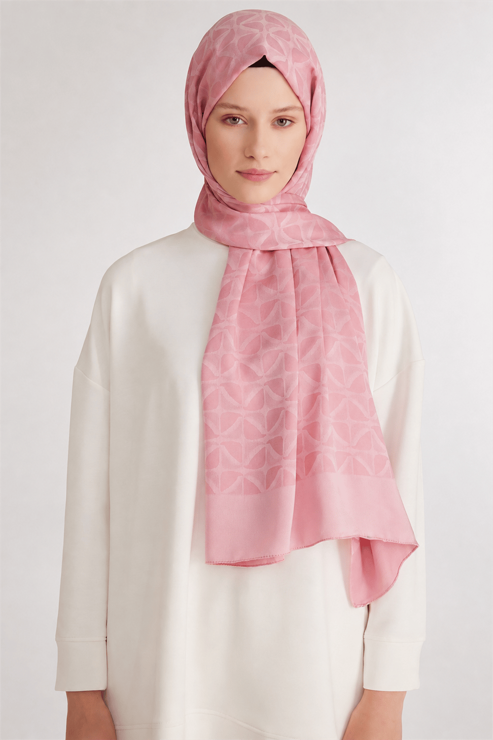Belli Fresh Geometrik Desen Pembe Capri Şal 1 - 241823