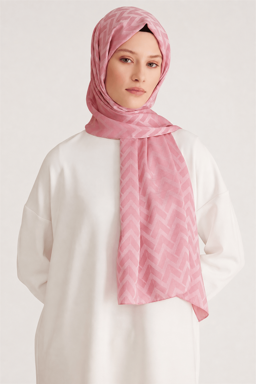 Belli Fresh Geometrik Desen Pembe Capri Şal 2 - 241823
