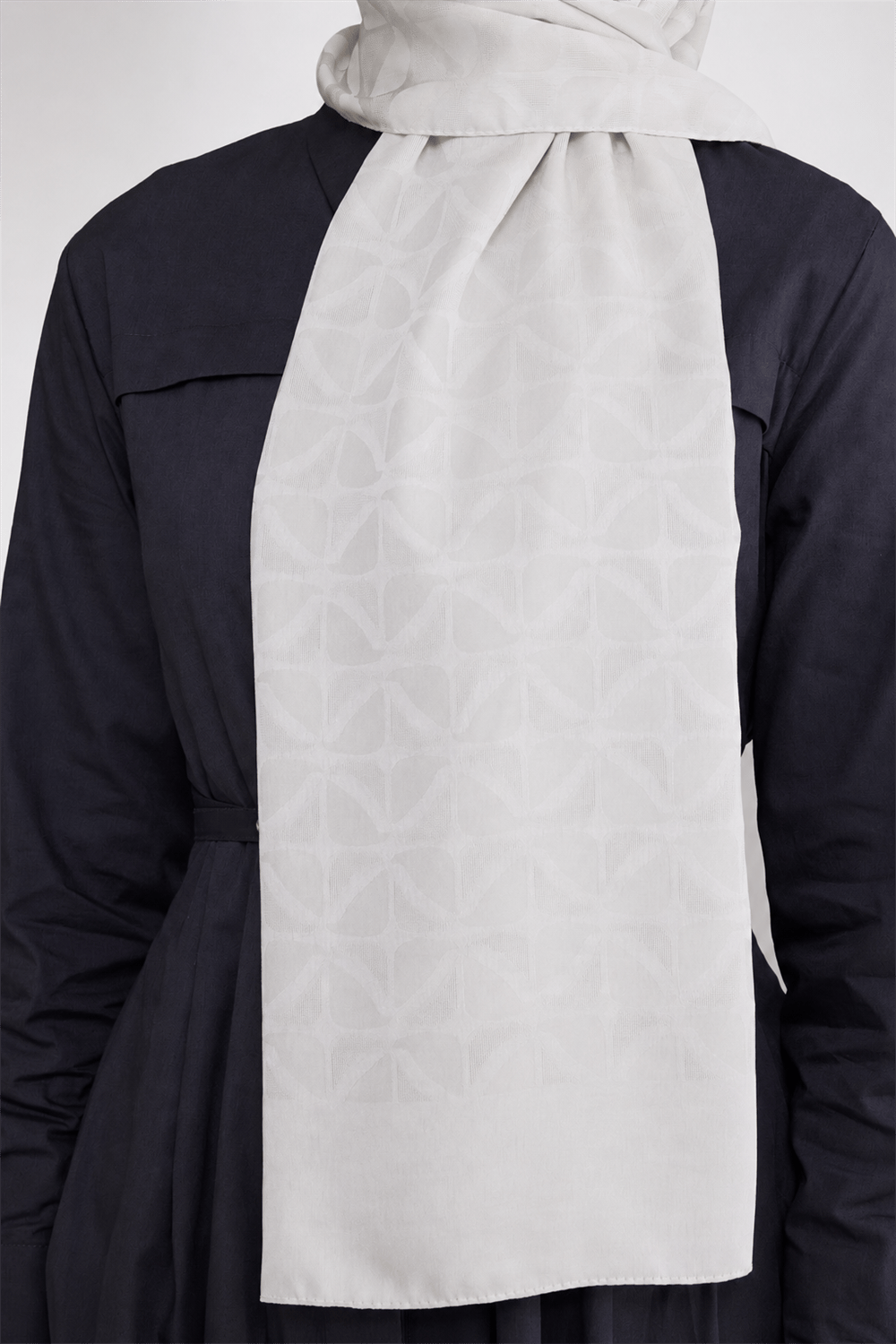 Belli Fresh Geometrik Desen Sedefli Beyaz Capri Şal 1 - 241822