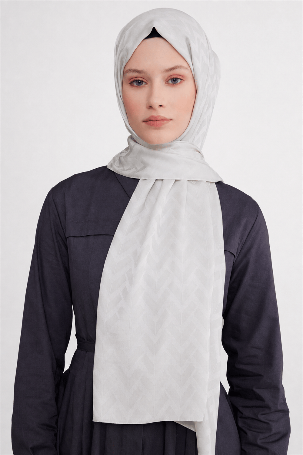 Belli Fresh Geometrik Desen Sedefli Beyaz Capri Şal 2 - 241822