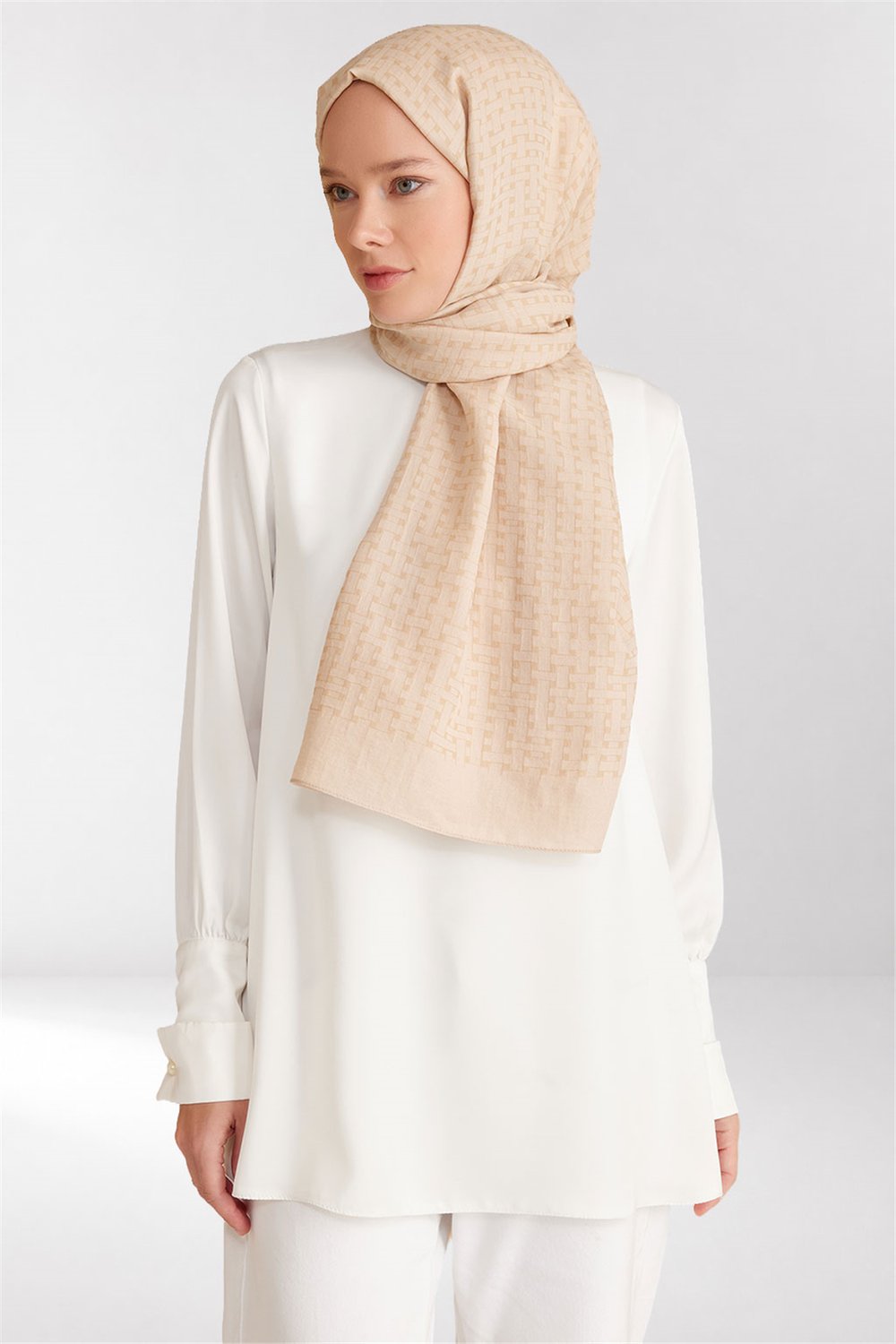Belli Fresh Hasır Desen Bej Siena Şal 3 - 21005