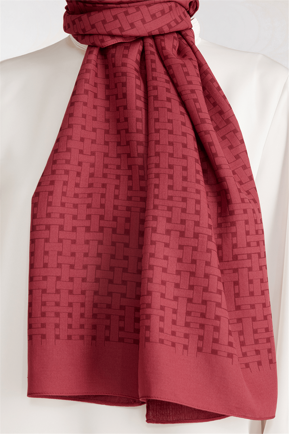 Belli Fresh Hasır Desen Bordo Siena Şal 3 - 24053
