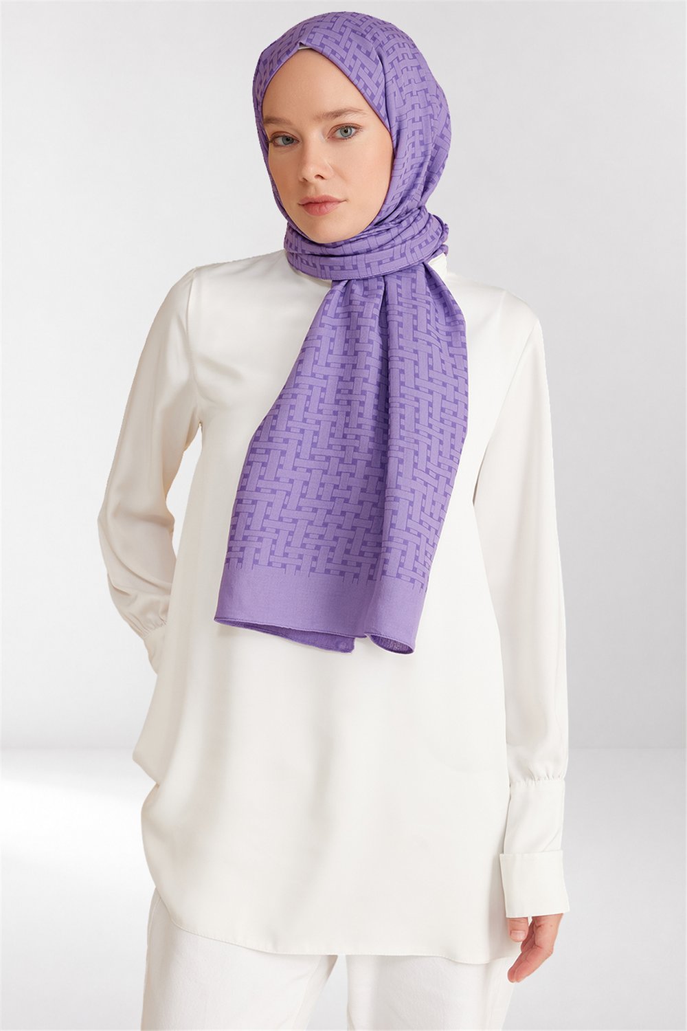Belli Fresh Hasır Desen Mor Siena Şal 3 - 21085