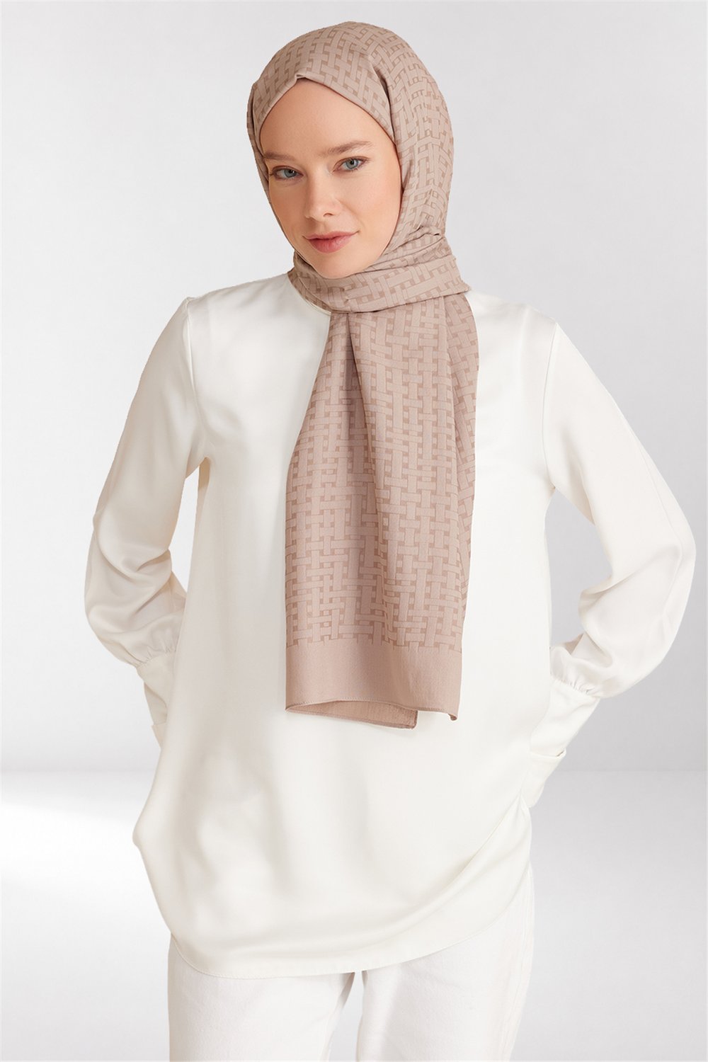 Belli Fresh Hasır Desen Pudra Siena Şal 3 - 24030