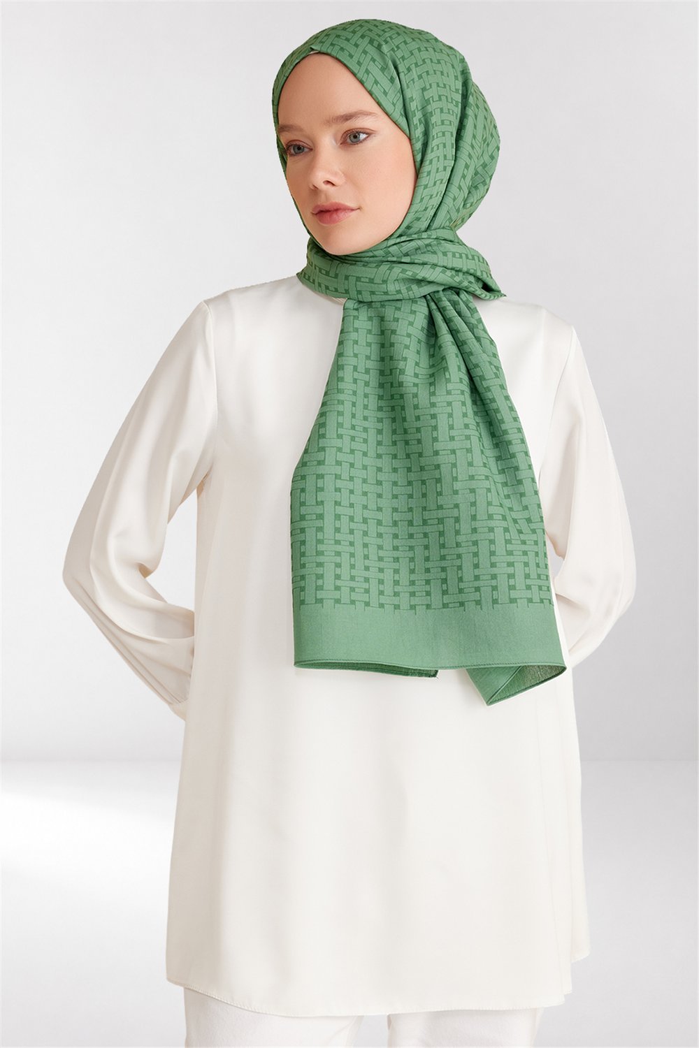 Belli Fresh Hasır Desen Zümrüt Siena Şal 3 - 21133