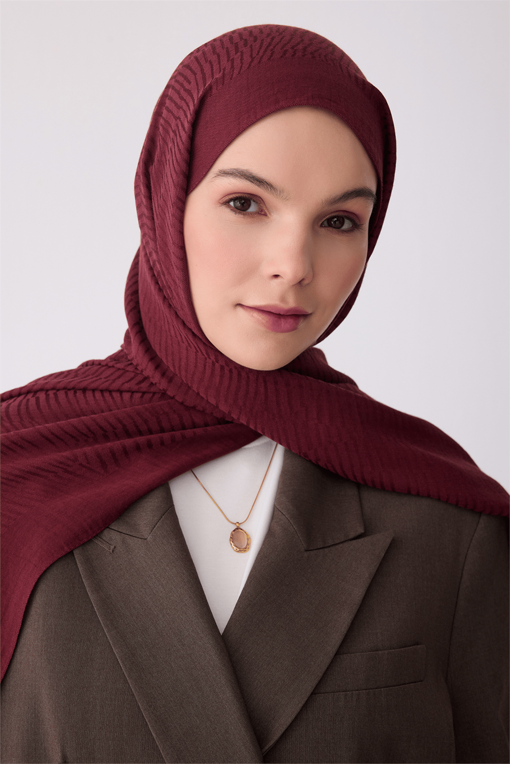 Belli Fresh Geometrik Desen Bordo Ivory Şal 2 - 32