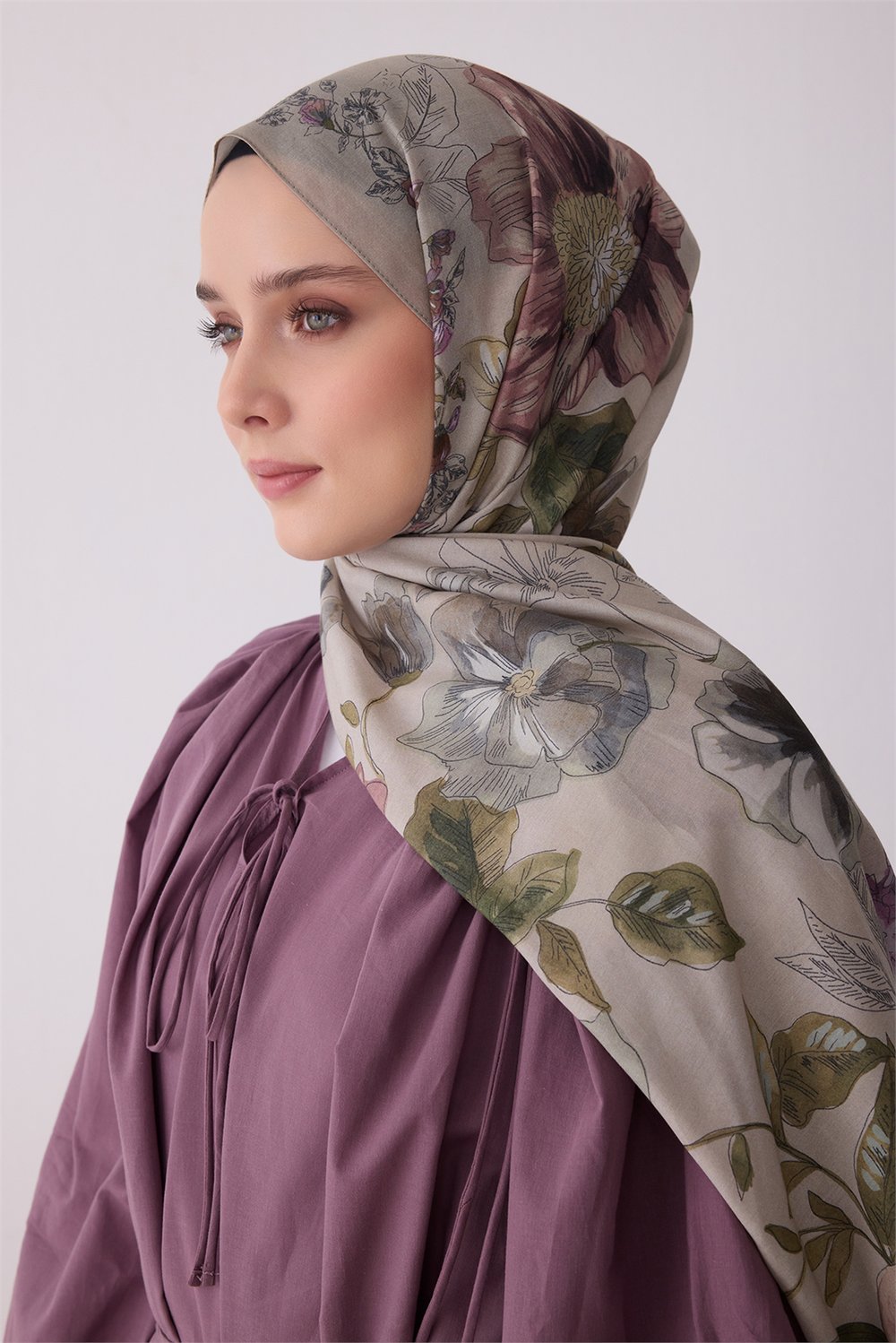 Belli Fresh Yaprak Desen Taş Vual Şal 3396 - 11