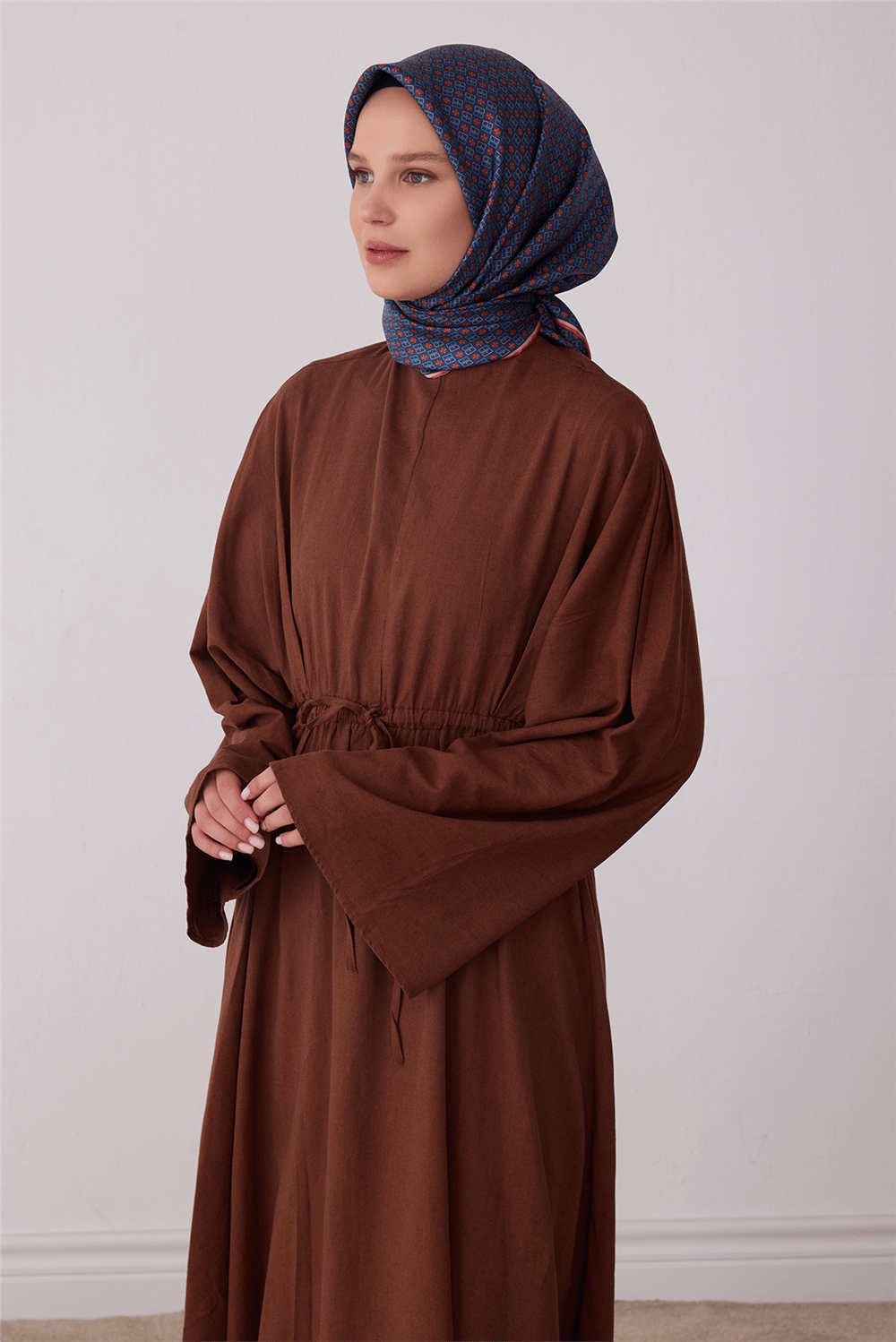 Mor Monogram Desen %100 Twill İpek Eşarp 4418-37