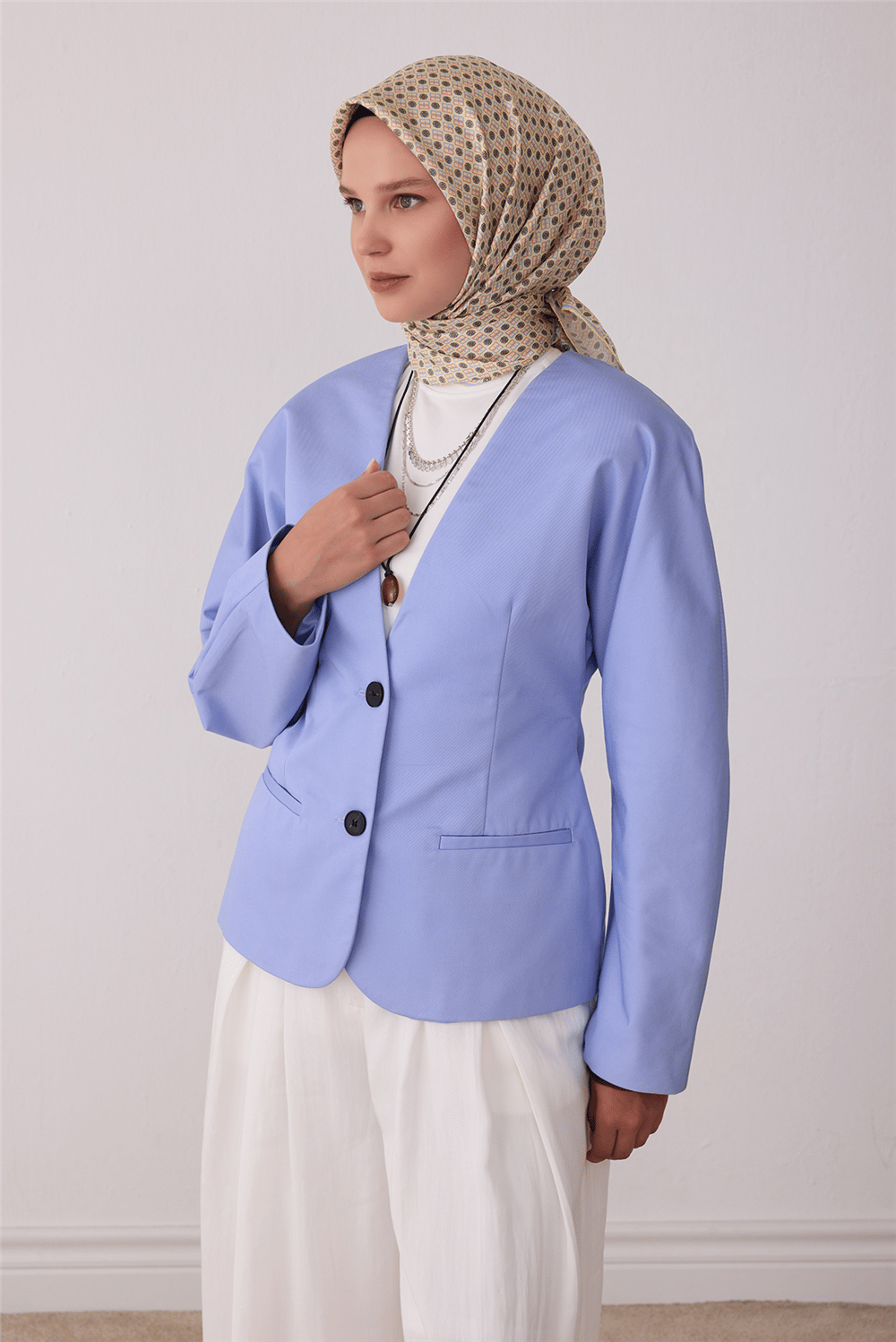 Sarı Monogram Desen %100 Twill İpek Eşarp 4418-85