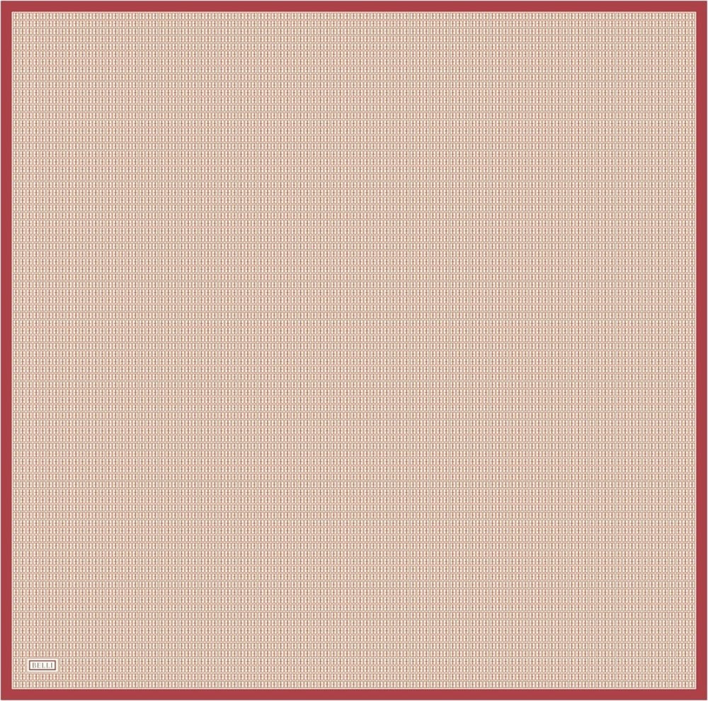 Kırmızı Monogram Desen %100 Twill İpek Eşarp 4321-83
