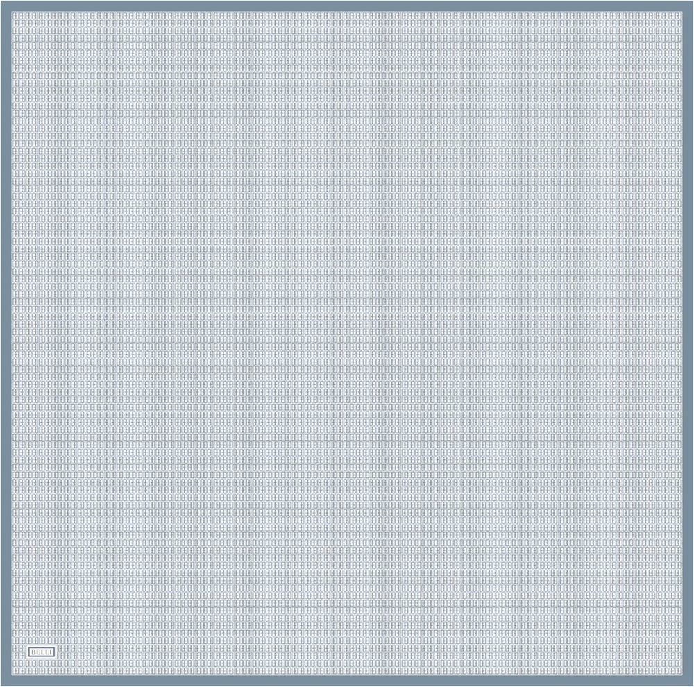 Mavi Monogram Desen %100 Twill İpek Eşarp 4321-56