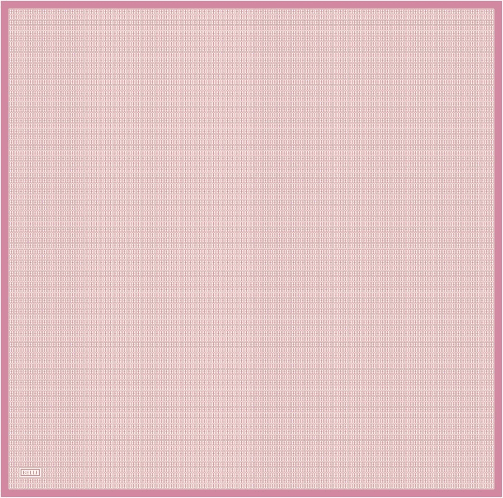 Pembe Monogram Desen %100 Twill İpek Eşarp 4321-80