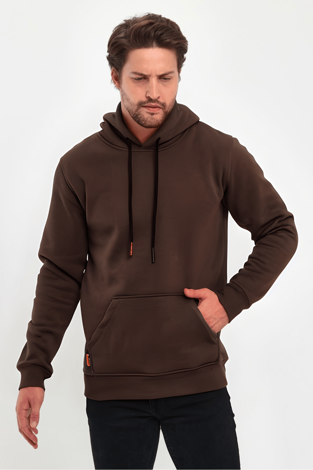 3 İplik Kahverengi Oversize Unısex Şardonlu Sweatshirt