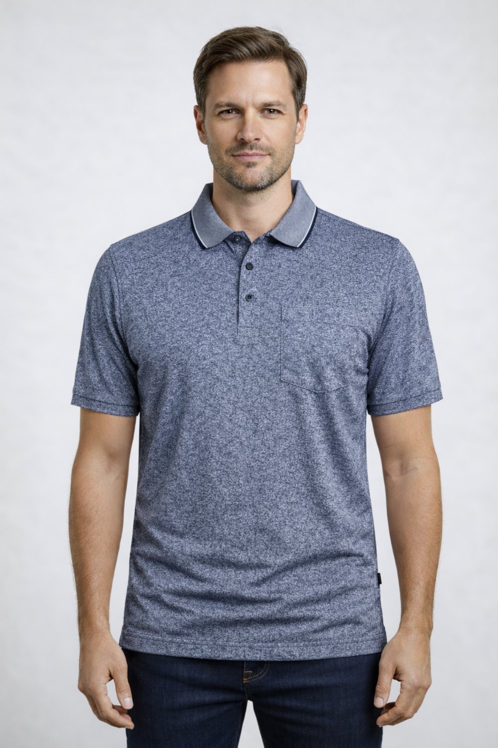 POLO YAKA DESENLİ KISA KOLLU TSHİRT